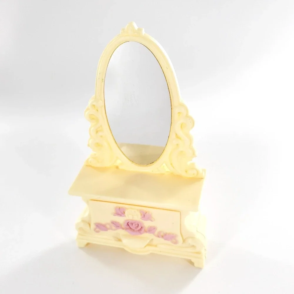 Vintage 1984 David Kirschner Rose Cottage Vanity Mirror Dresser Scratched